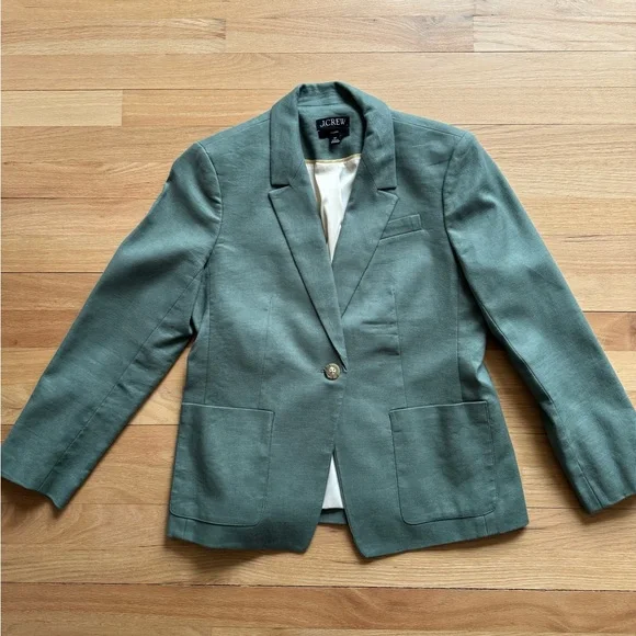 J Crew Helena Blazer - Green - Size 10P - Picture 2 of 2